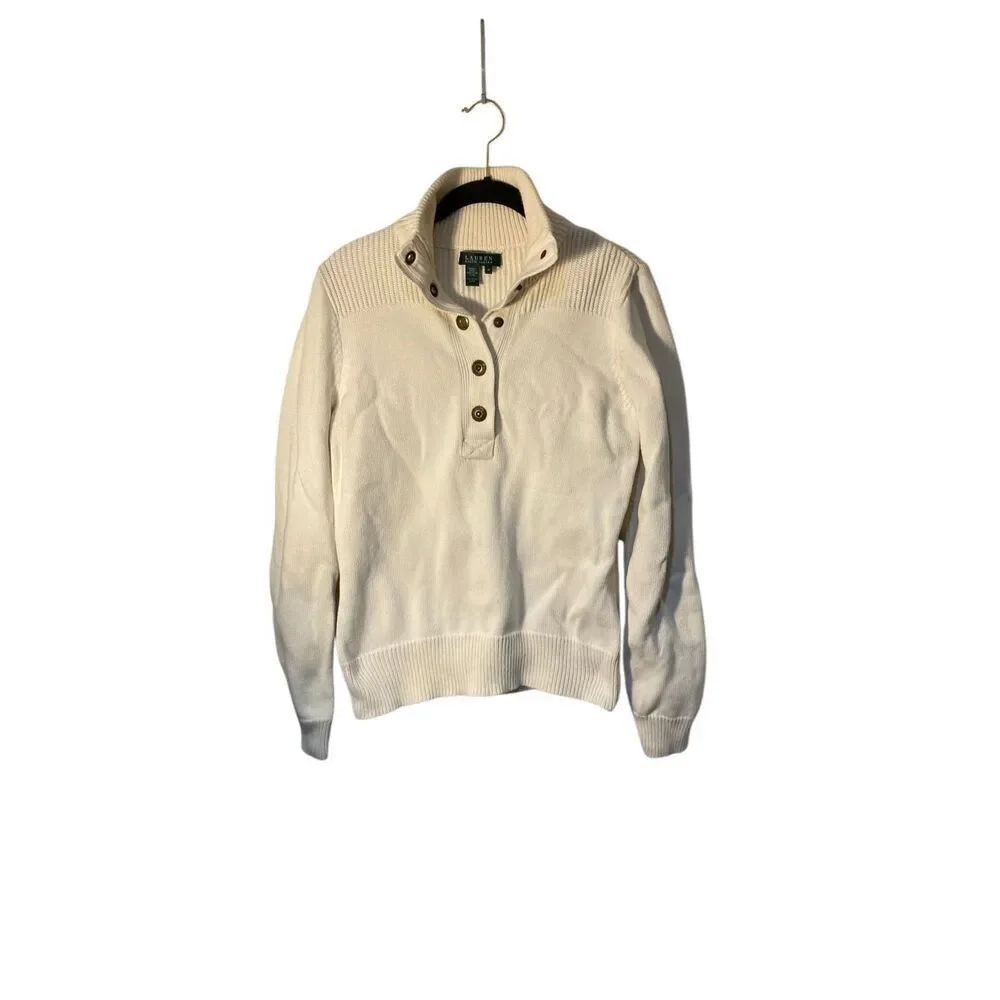 Lauren Ralph Lauren women’s pull over snap button knit sweater med